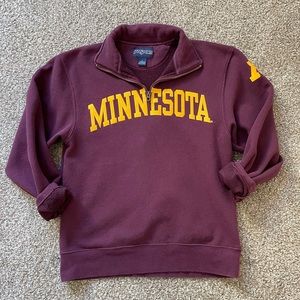 University of Minnesota UMN Quarter Zip Sweatshirt Size Small